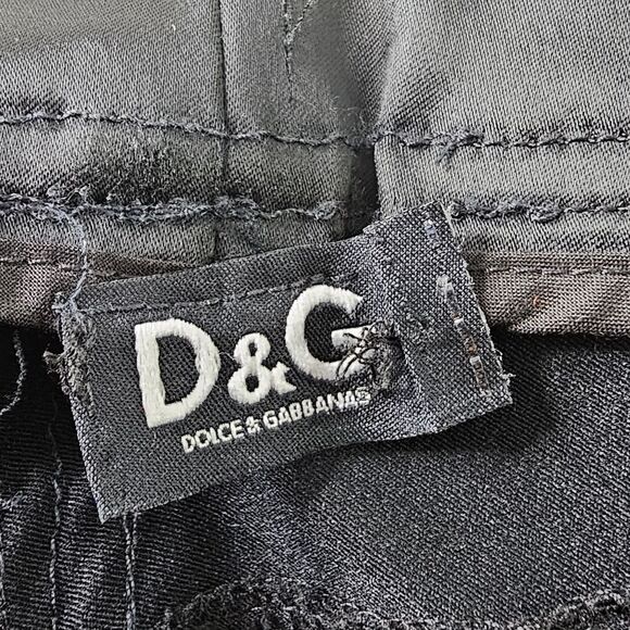 Dolce and Gabbana Black Satin Zip Hem Skinny Leg Pants - Picture 10 of 12